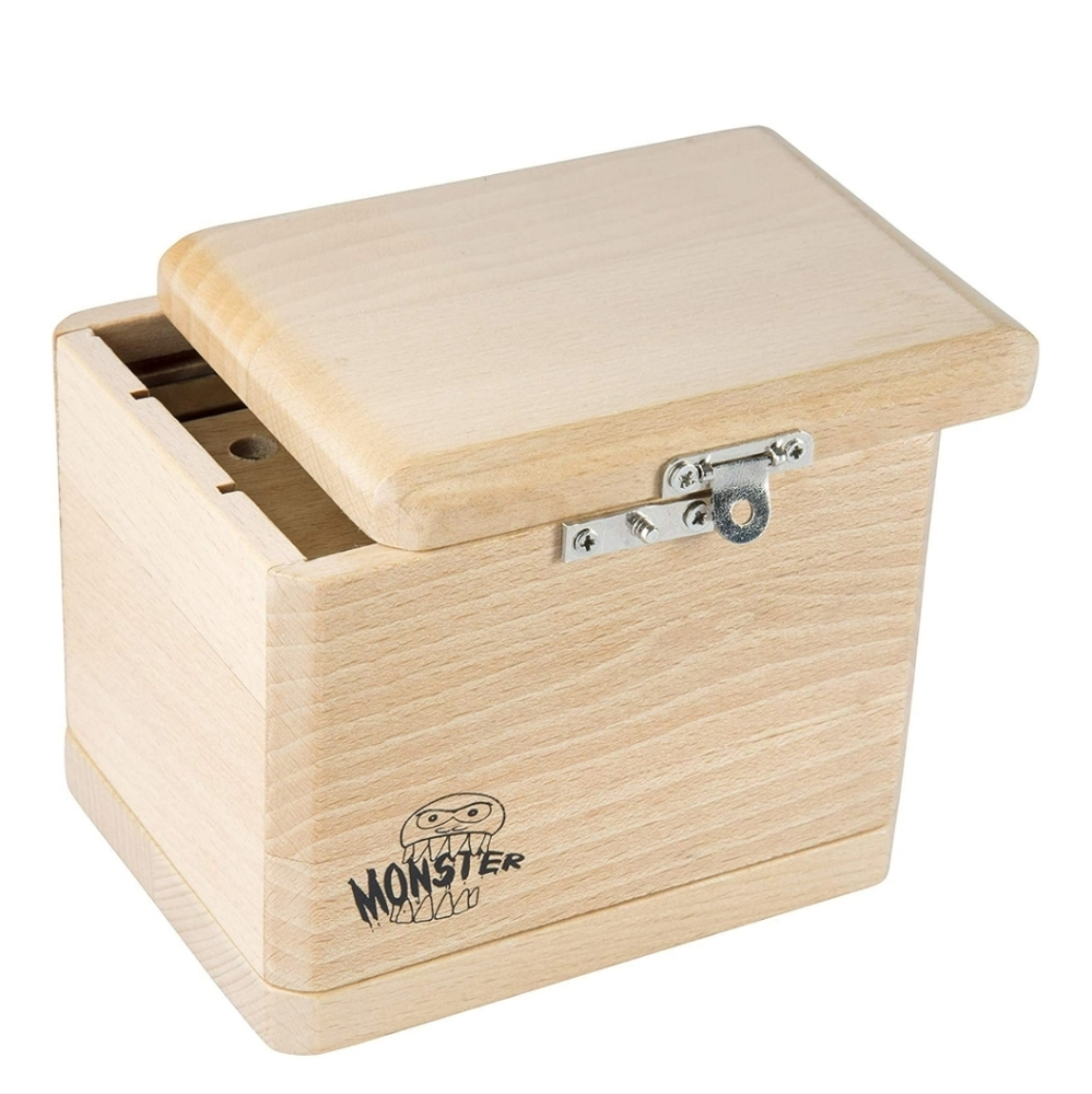Monster Misdirection Theft-Deterrent TCG Wooden Deck Box- Fake Latch Won't Open